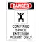 Signmission OSHA Danger Sign, Confined Space Enter, 7in X 5in Decal, 5" W, 7" H, Portrait, Confined Space Enter OS-DS-D-57-V-1094 - alternate 1